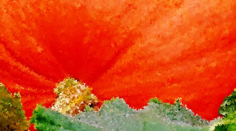 orangene Melone mixed media von Werner Lehmann