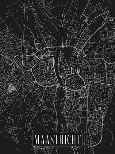 Stadskaart Maastricht - Stad - Donkere variant - Limburg Plattegrond