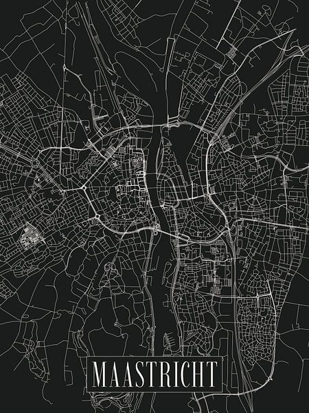 City map Maastricht - City - Dark variant - Limburg Map by Locus Studio