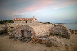 Fischerhütte auf Mallorca am Abend