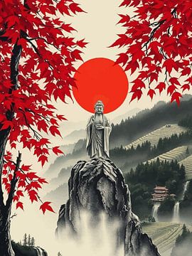 Boeddha / Boeddha Japanse inktschildering van MIROKKU