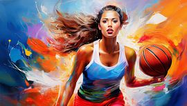 Basketbalwedstrijd met vrouwen
