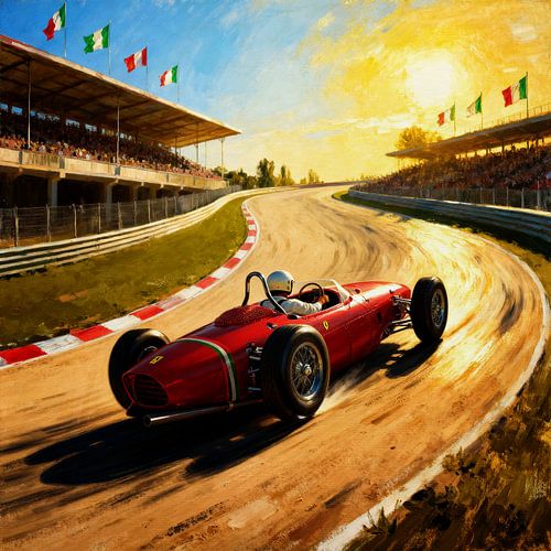 Ferrari 156 Sharknose op de Banked Curve van Monza, 1961