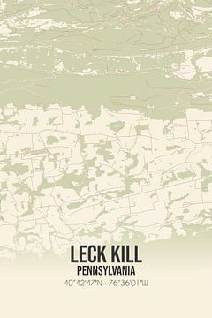 Vintage map of Leck Kill (Pennsylvania), USA. by MyCityPoster