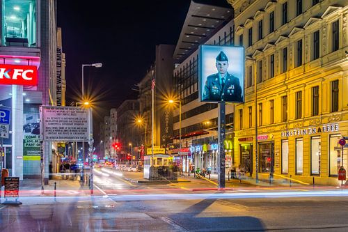 Checkpoint Charlie at night, Berlin