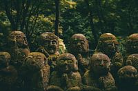 Statues de Bouddha dans la forêt au Japon