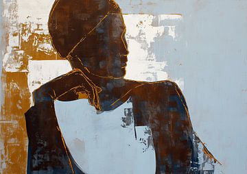 Vrouwenfiguur | Profile Nuance van Abstract Schilderij