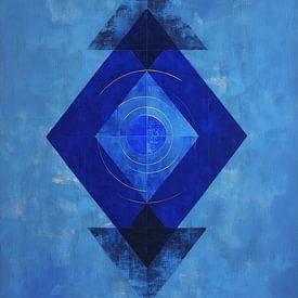 Lobby kunst | Silent Diamond with Gold Circles van Blikvanger Schilderijen