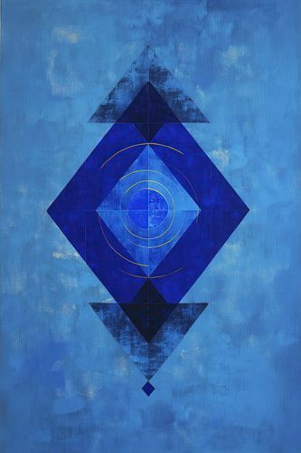 Lobbykunst | Stiller Diamant mit goldenen Kreisen