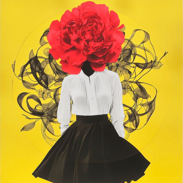 Bloeiende elegantie in geel van Poster Art Shop