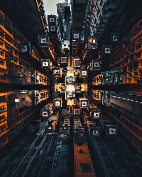 Häuser in Hong Kong von fernlichtsicht