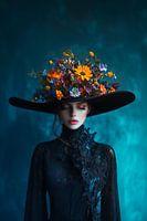 Explosion Of Flowers | Graceful woman with flower hat