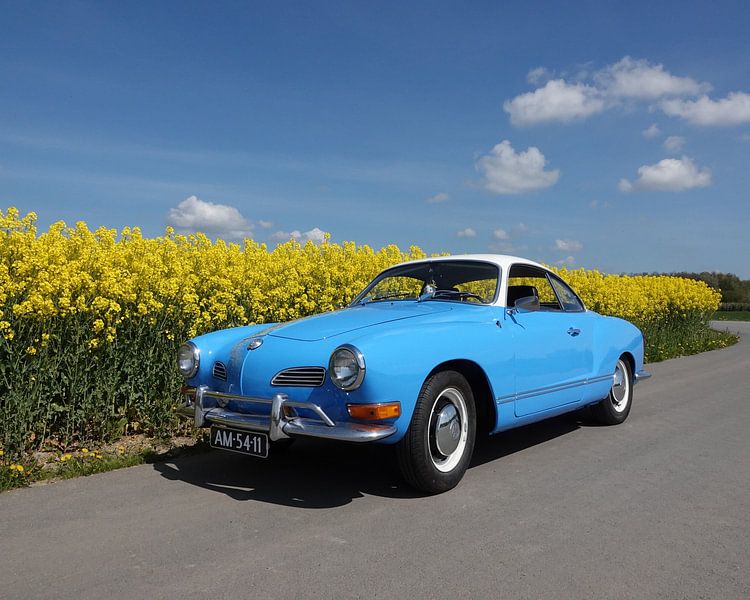 Volkswagen Karmann Ghia Blue-white by Marianne van den Bogaerdt