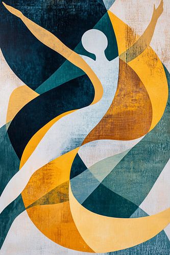 Abstracte dansende vormen kunstwerk