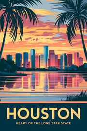 Houston, Texas Vintage Travel Poster by Poster Art Shop