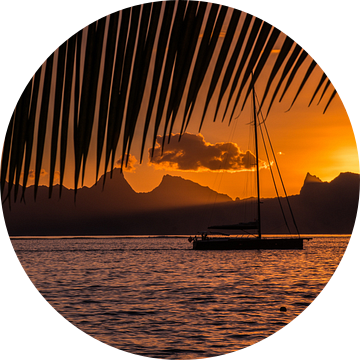 Zonsondergang Tahiti van Ralf van de Veerdonk