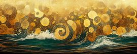 A raging sea in the style of Gustav Klimt by Whale & Sons