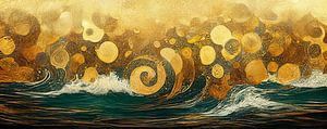 Ein tobendes Meer im Stil von Gustav Klimt