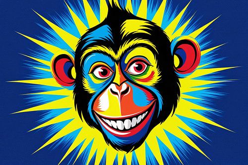 Kleurrijke abstracte aap illustratie