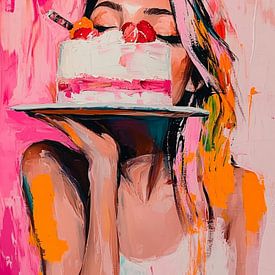 Color Statement – Abstract portret kleurrijk en krachtig van SPEQ ART