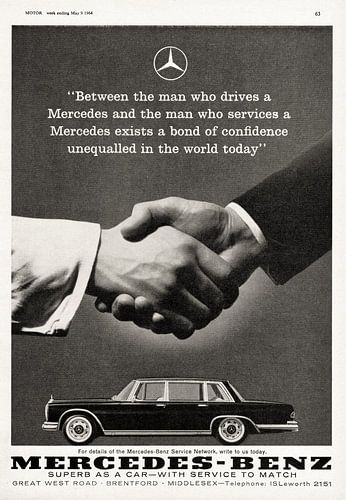 Mercedes-Benz Grand 600 reclame 1964; Gezien bij vtwonen van Atelier Liesjes