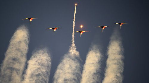 Patrouille de Suisse with flares