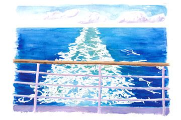 Kreuzfahrt Träume von achtern mit Blick auf das endlose Meer
