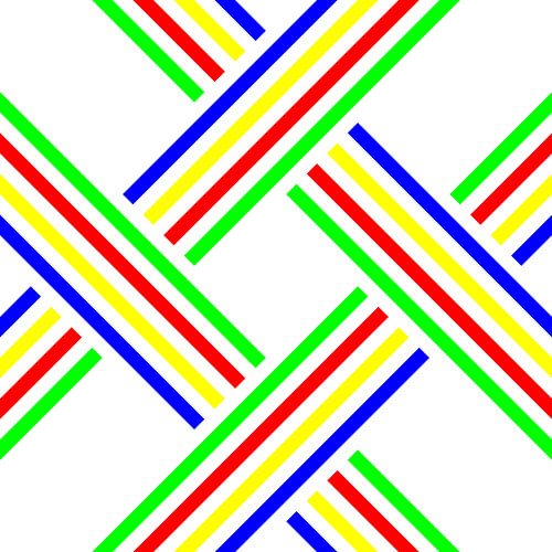 No Crossing | CutOut | S=2 | Color=4 | RGBY | Center=Green