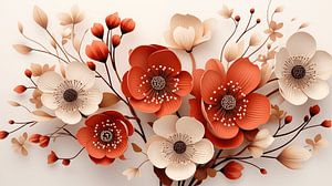 Eine Blütenmischung aus skandinavischem Design und japanisches Design. Japandi Style