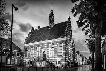 L'hôtel de ville historique IJsselstein en noir et blanc