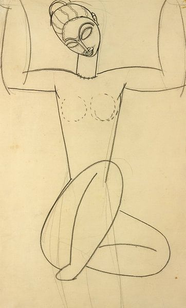 Amedeo Modigliani,Zittende karyatid van finemasterpiece