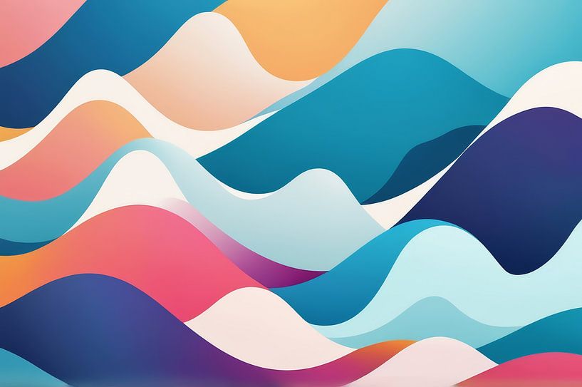Kleurrijke abstracte oceaan golven achtergrond van hisam colours