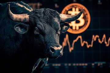 Stier voor Bitcoin-grafiek van Poster Art Shop