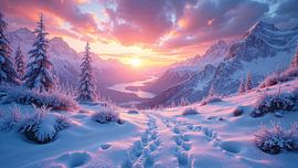 SOLVAREX – Winterlandschaft bei Sonnenaufgang in den Bergen