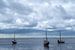 Boote auf dem Wattenmeer Ameland in Farbe und im Hochformat von R Smallenbroek