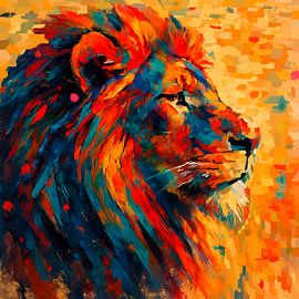 Lion fier et coloré sur Ruud Kuijpers