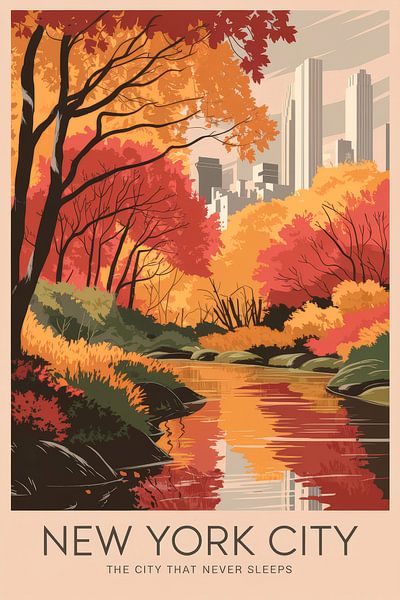 Affiche de voyage vintage de New York City par Poster Art Shop
