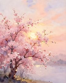 Cherry blossoms at sunrise by Kristin M