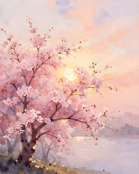Kirschblüte im Sonnenaufgang