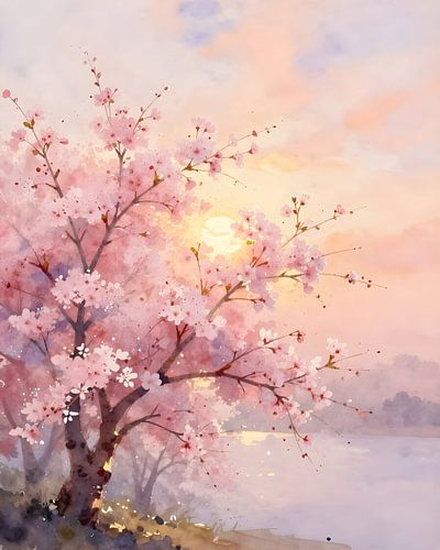Cherry blossoms at sunrise