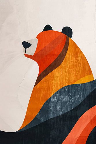 Minimalistisch Beer met Aardse Kleuren