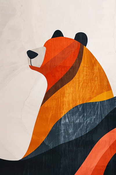Minimalist Bear with Earthy Colours by Imperial Art House