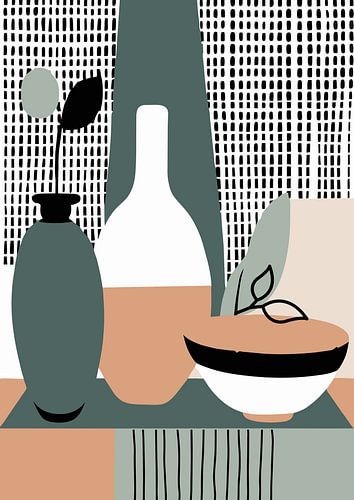 Still life with vase (13), Retro Boho