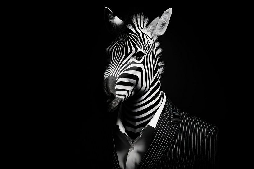 Zebramensch im eleganten Schwarz-Weiß von Poster Art Shop