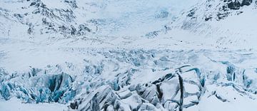 Svinafellsjokull Glestjer Panorama en Islande