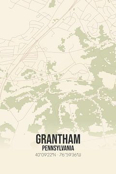 Alte Karte von Grantham (Pennsylvania), USA. von Rezona