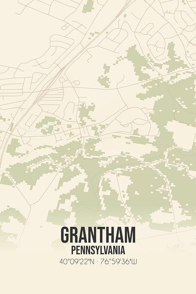 Vintage map of Grantham (Pennsylvania), USA. by Prints of Place