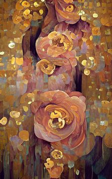 Roses a la Gustav Klimt van Niek Traas