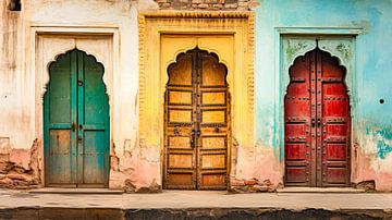 Des portes colorées en Inde sur May