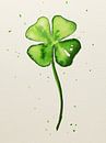 The four leaf clover (watercolor painting flowers plants clover leaf happiness love 4) by Natalie Bruns thumbnail